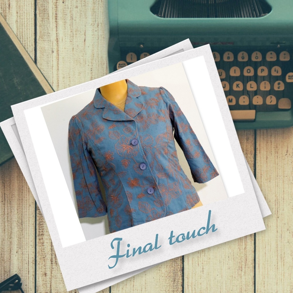 FINAL TOUCH NWOT! Floral 3 Button Blazer Size L